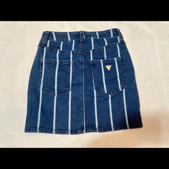 Vintage Guess Los Angeles Women’s Striped Blue Denim skirt / Size XS. - Picture 2 of 5